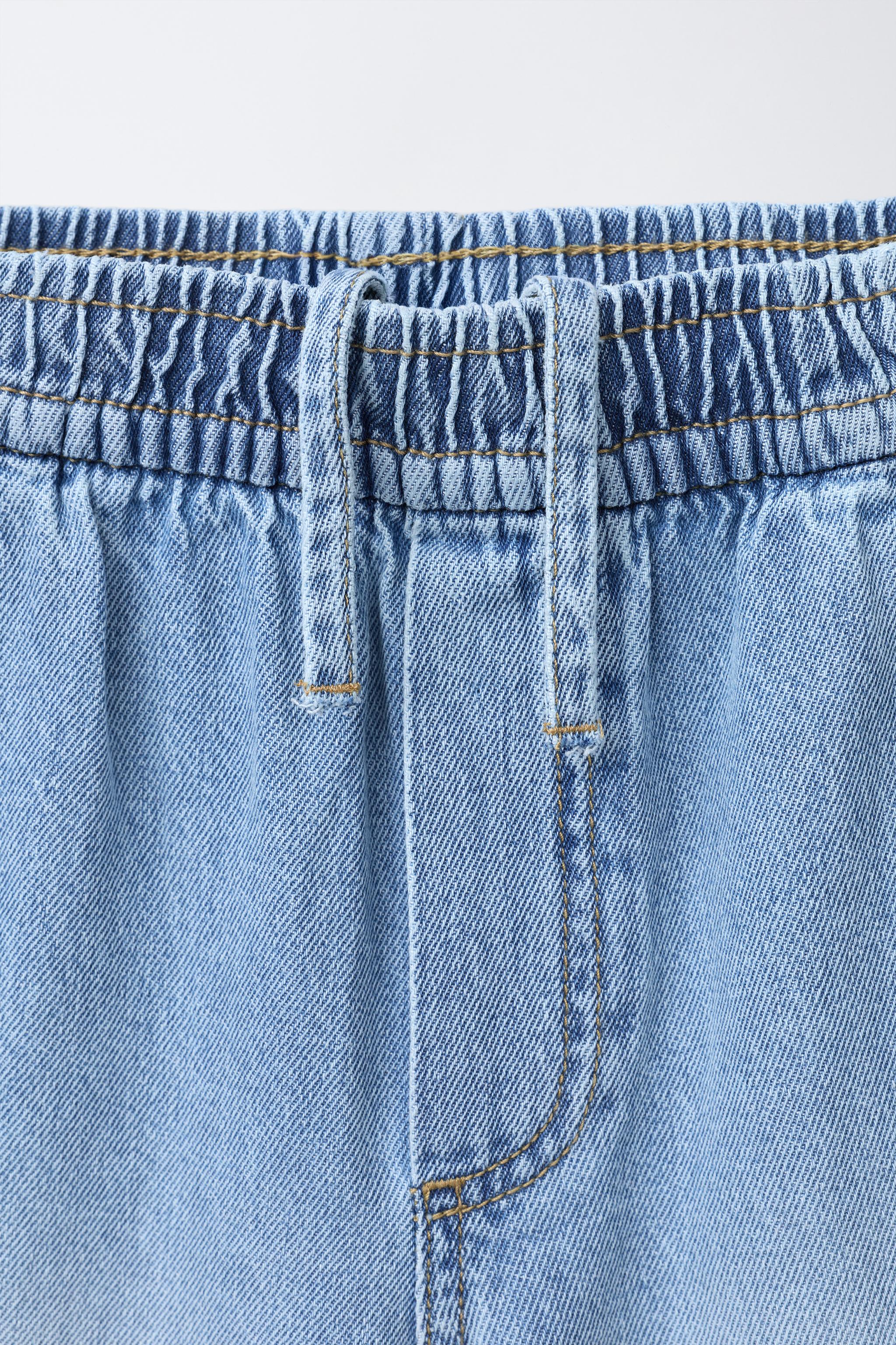 Short Baggy Zara – Jean Bleu Avec Ceinture – Taille 32 US 0 – Neuf Avec étiquette