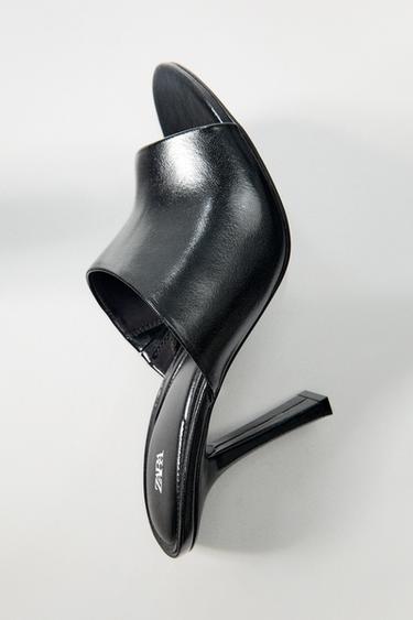 MULE TACÓN FINO - Negro de Zara