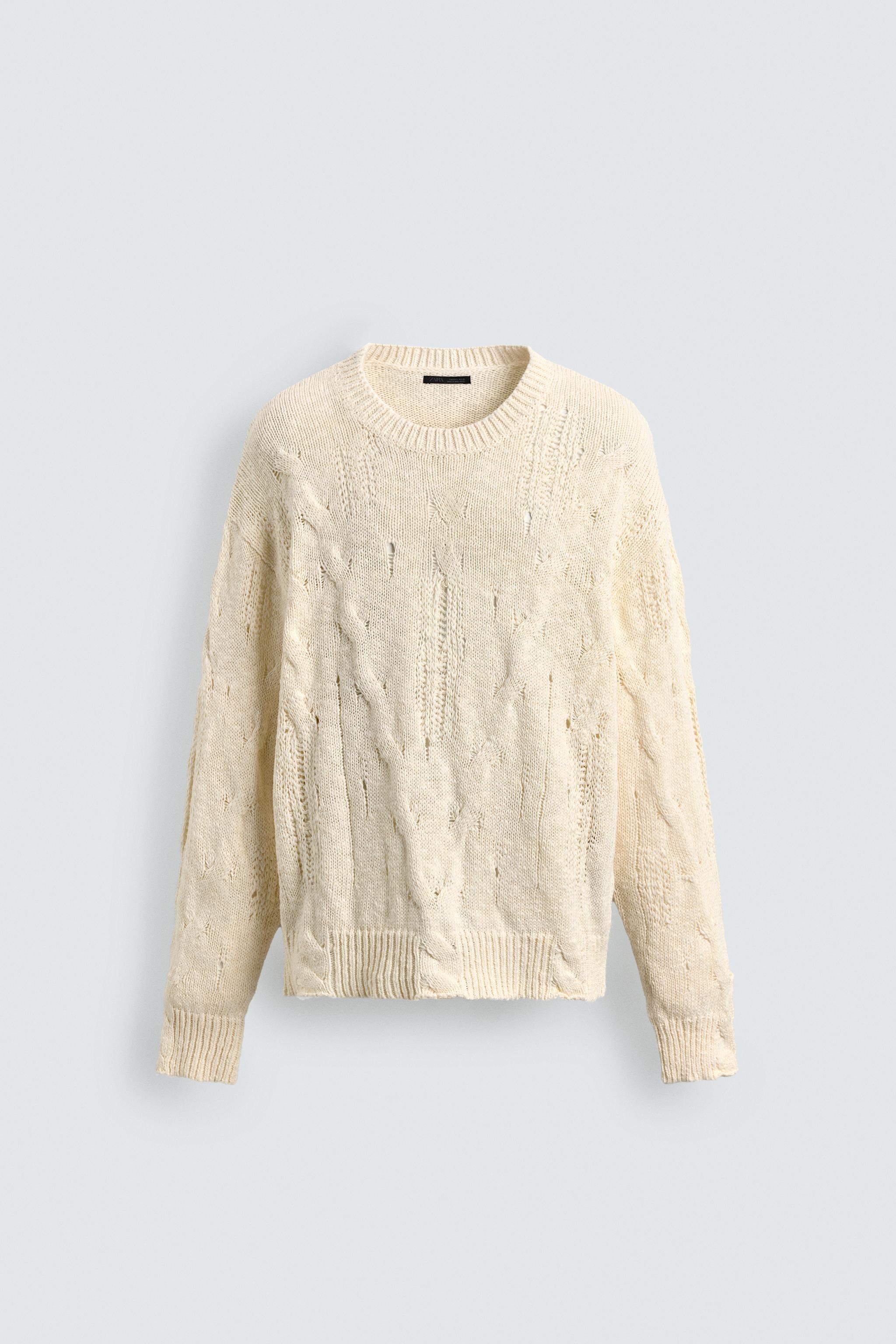 OPEN KNIT CABLE JUMPER - Oyster-white | ZARA United States