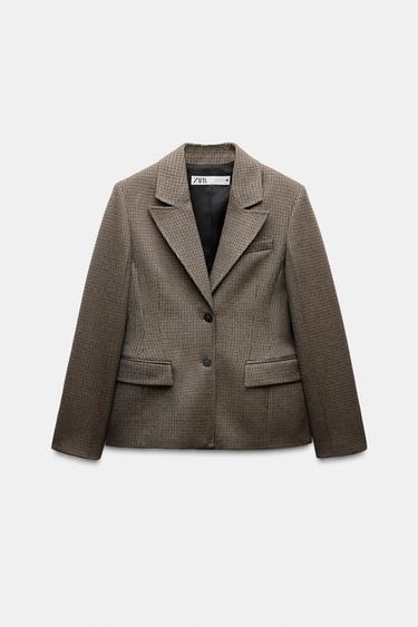 BLAZER CUADROS ZW COLLECTION - Arena claro de Zara