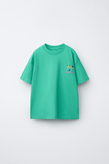 EMBROIDERED T-SHIRT - Turquoise by Zara