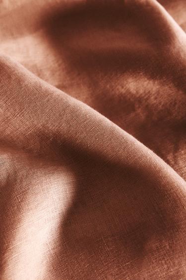 WASHED LINEN DUVET COVER (140 GXM²) - Brick by Zara