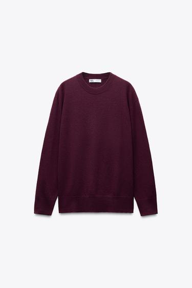 PULL 100 % LAINE EXTRA DOUCE - Grenat de Zara