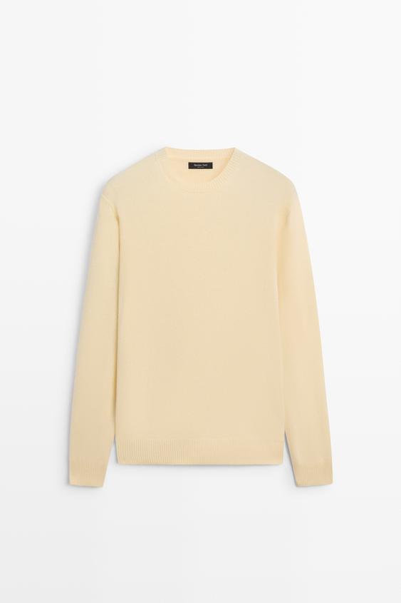 Zara Wool blend round neck knit sweater - Yellow - Image 0