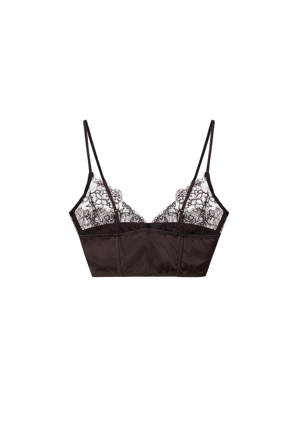 SATIN EFFECT LACE COMBINATION BRALETTE - image 3