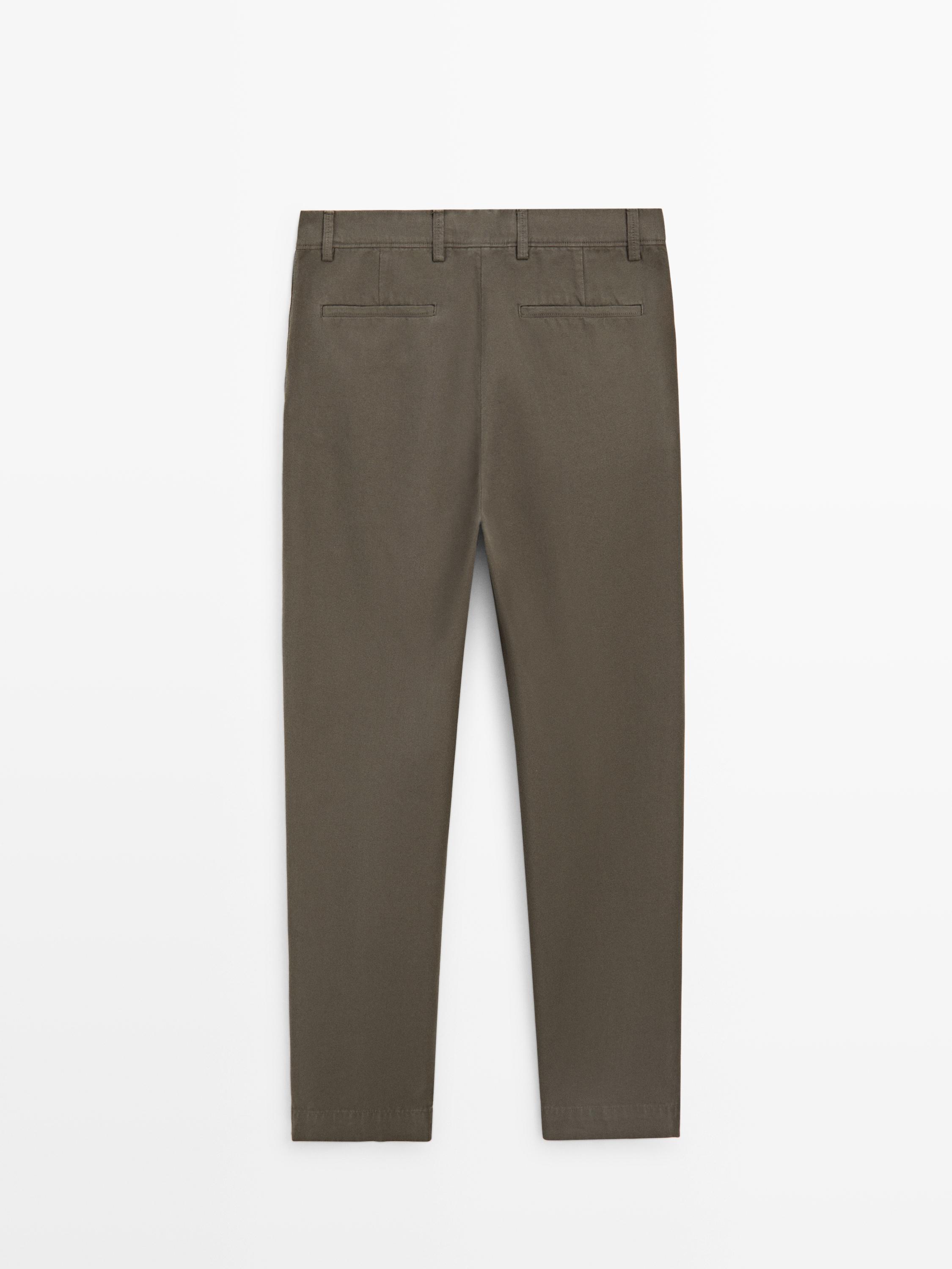 Tapered fit cotton pants