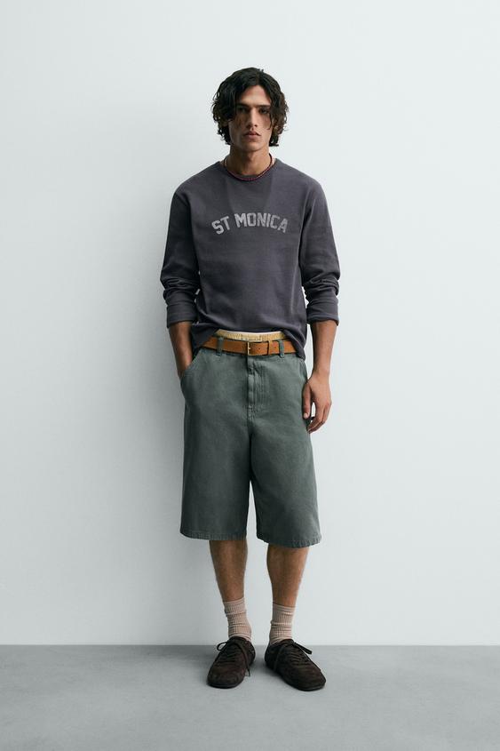 RIBBED WASHED PRINTED T-SHIRT