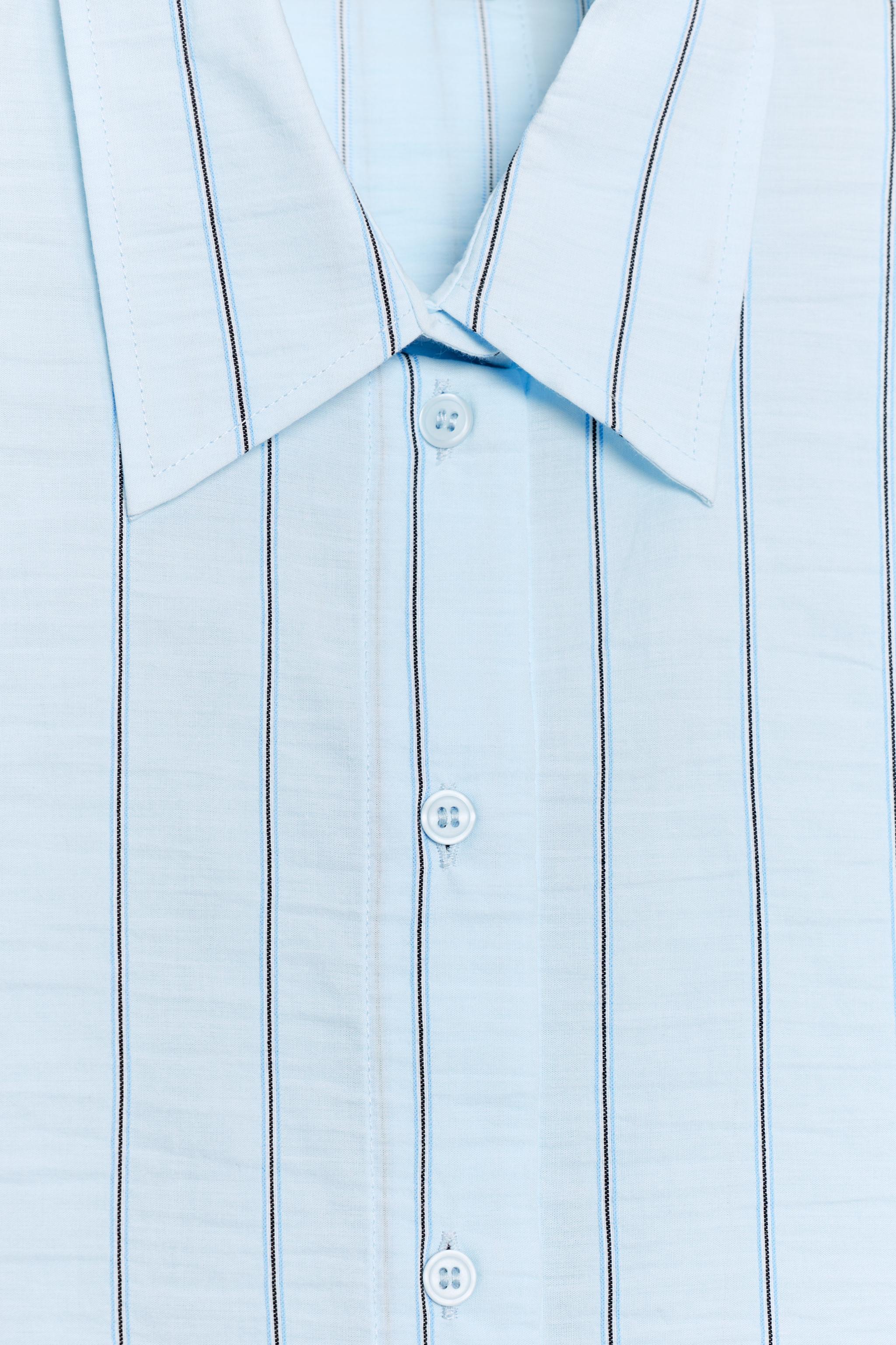 Женские рубашки Zara STRIPED OVERSIZED SHIRT — фото 6