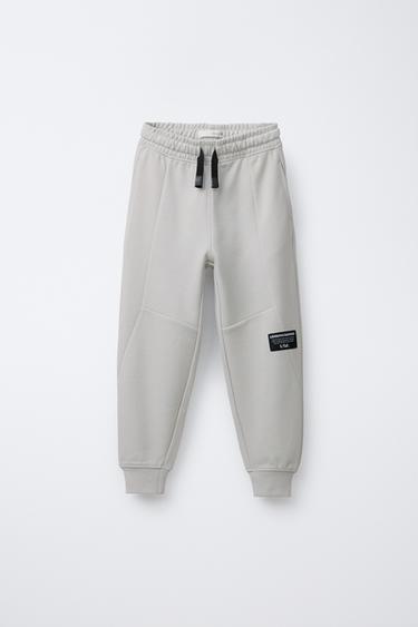 PANTALÓN JOGGER INTERLOCK PIQUÉ - Gris perla de Zara