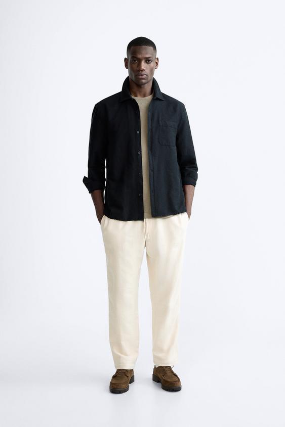 Zara TROUSERS WITH VERTICAL STRIPES