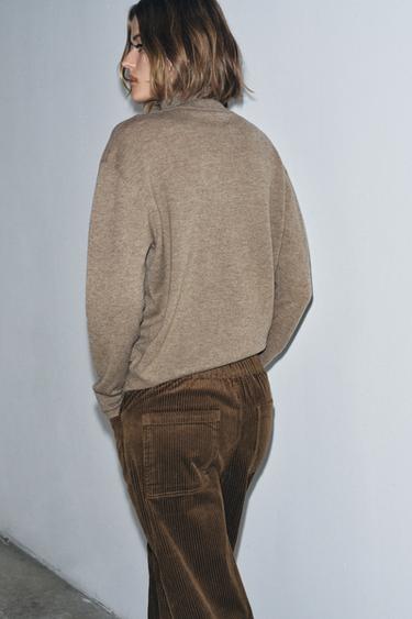 100% EXTRA SOFT WOOL JUMPER - Brown / Taupe by Zara - Image 2