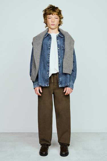 SOFT TROUSERS WITH TOPSTITCHING - Khaki by Zara