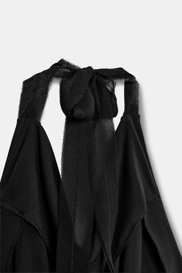 DRAPED CREPE TOP - Black by Zara - Image 7