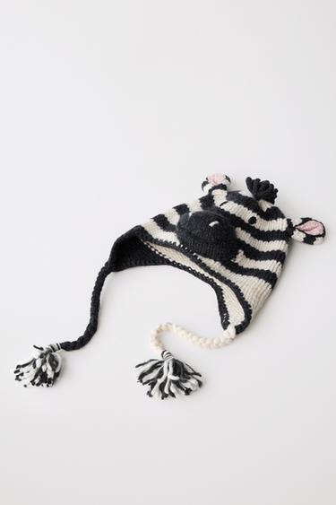 LIMITED EDITION ZEBRA WOOL BEANIE - striped by Zara - Image 5