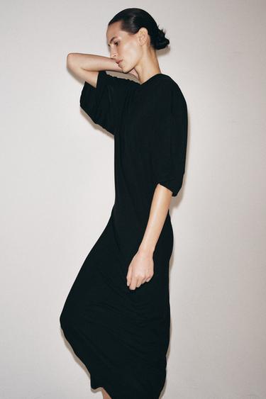 ROBE LONGUE FLUIDE - Noir de Zara - Image 4