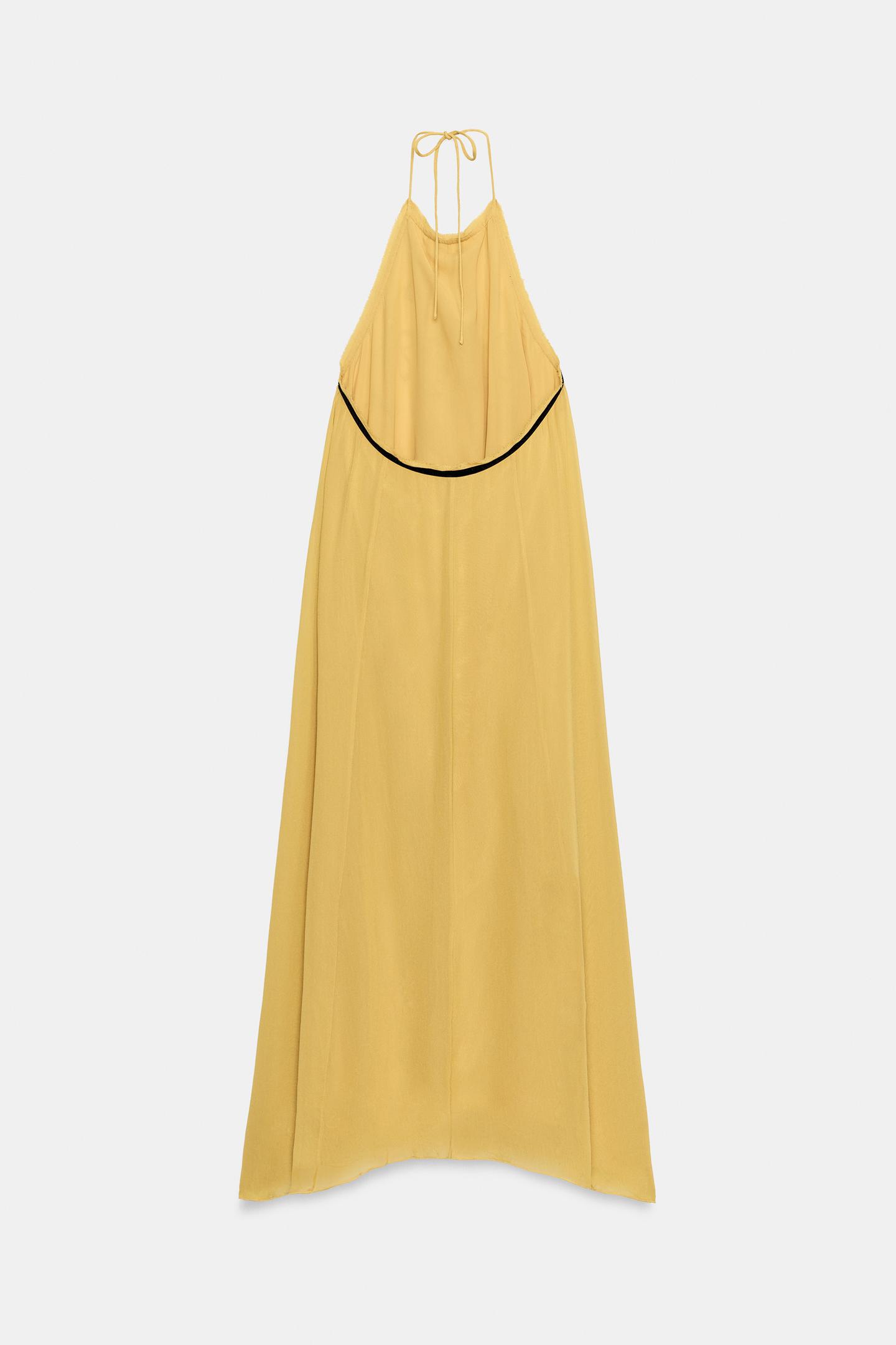 Женское платье Zara ZW Collection Beaded Embroidered, цвет: Жёлтый — фото 9