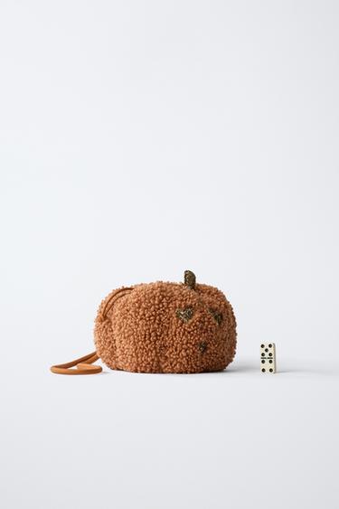 FAUX SHEARLING PUMPKIN CROSSBODY BAG - Orange by Zara - Image 5