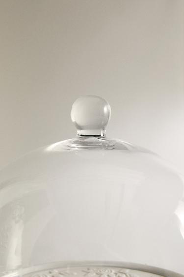 FLORAL CAKE STAND WITH A GLASS DOME - Cream by Zara - Image 4