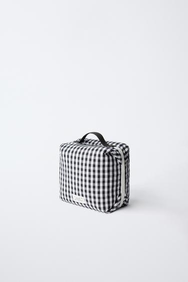 CHECK TOILETRY BAG - Black by Zara - Image 1