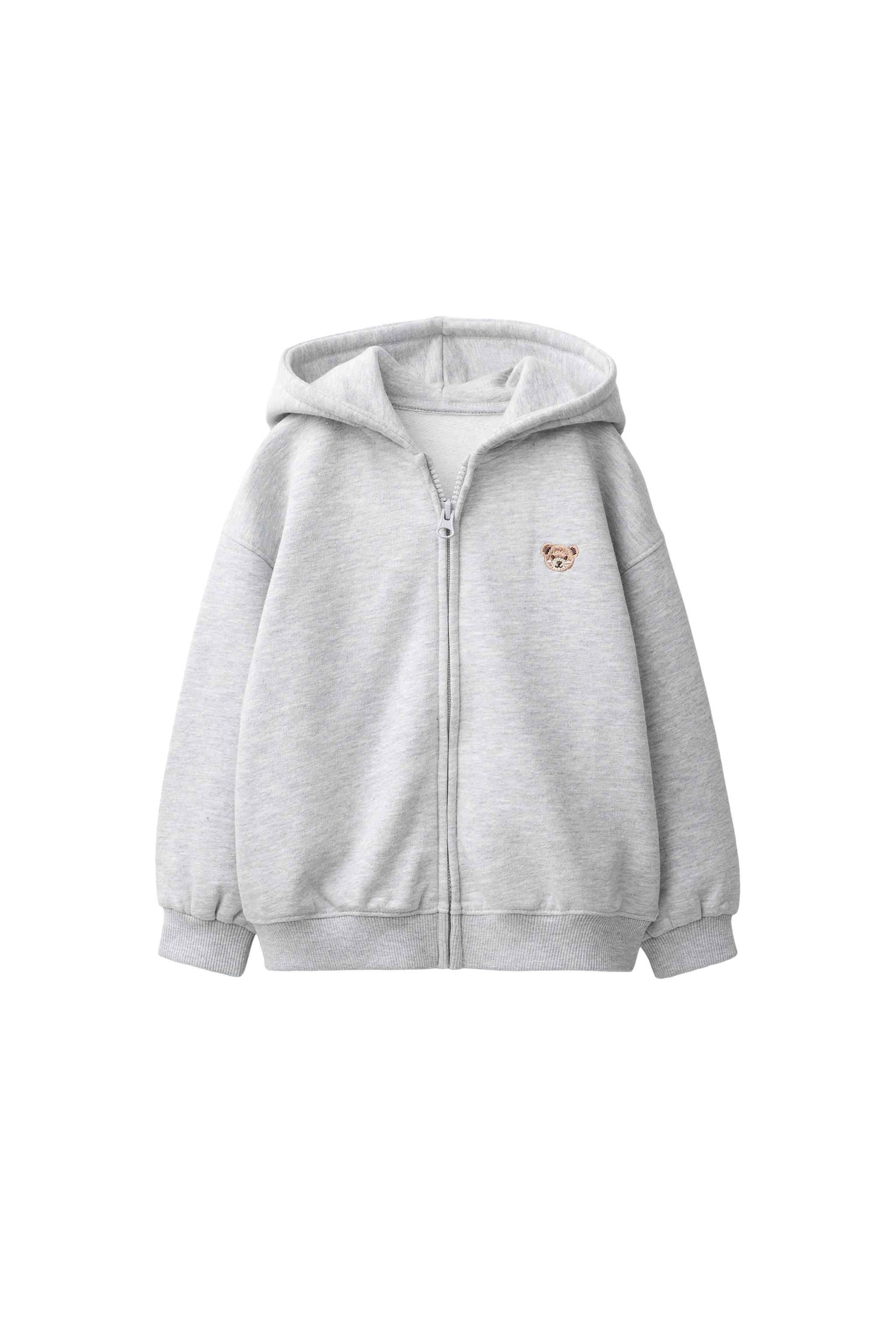 EMBROIDERED BEAR ZIP UP HOODIE - Pastel pink | ZARA United States