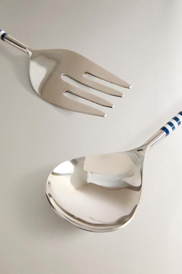 ENSEMBLE COUVERTS À SALADE (LOT DE 2) - Bleu / Blanc de Zara - Image 4
