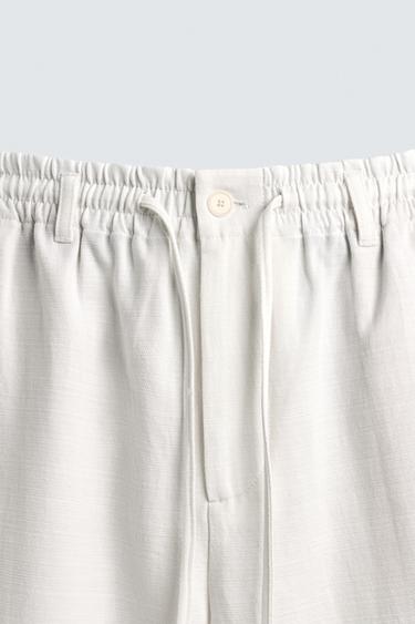 FLUID RELAXED FIT BERMUDA SHORTS - Oyster-white by Zara - Image 8
