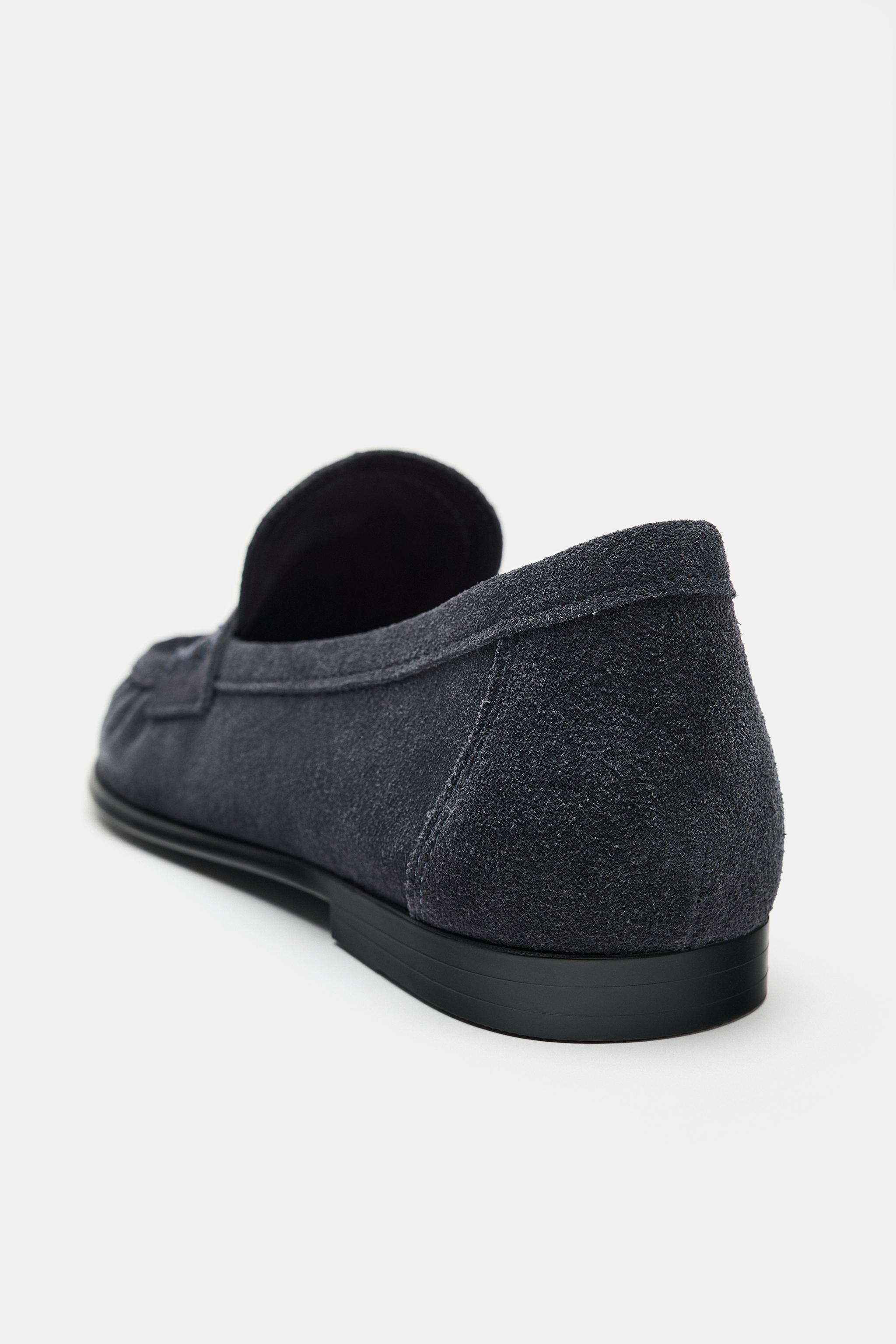 RUCHED SUEDE LOAFERS