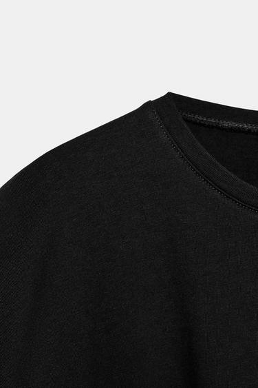 DARTED SLIM FIT T-SHIRT - Black by Zara - Image 6
