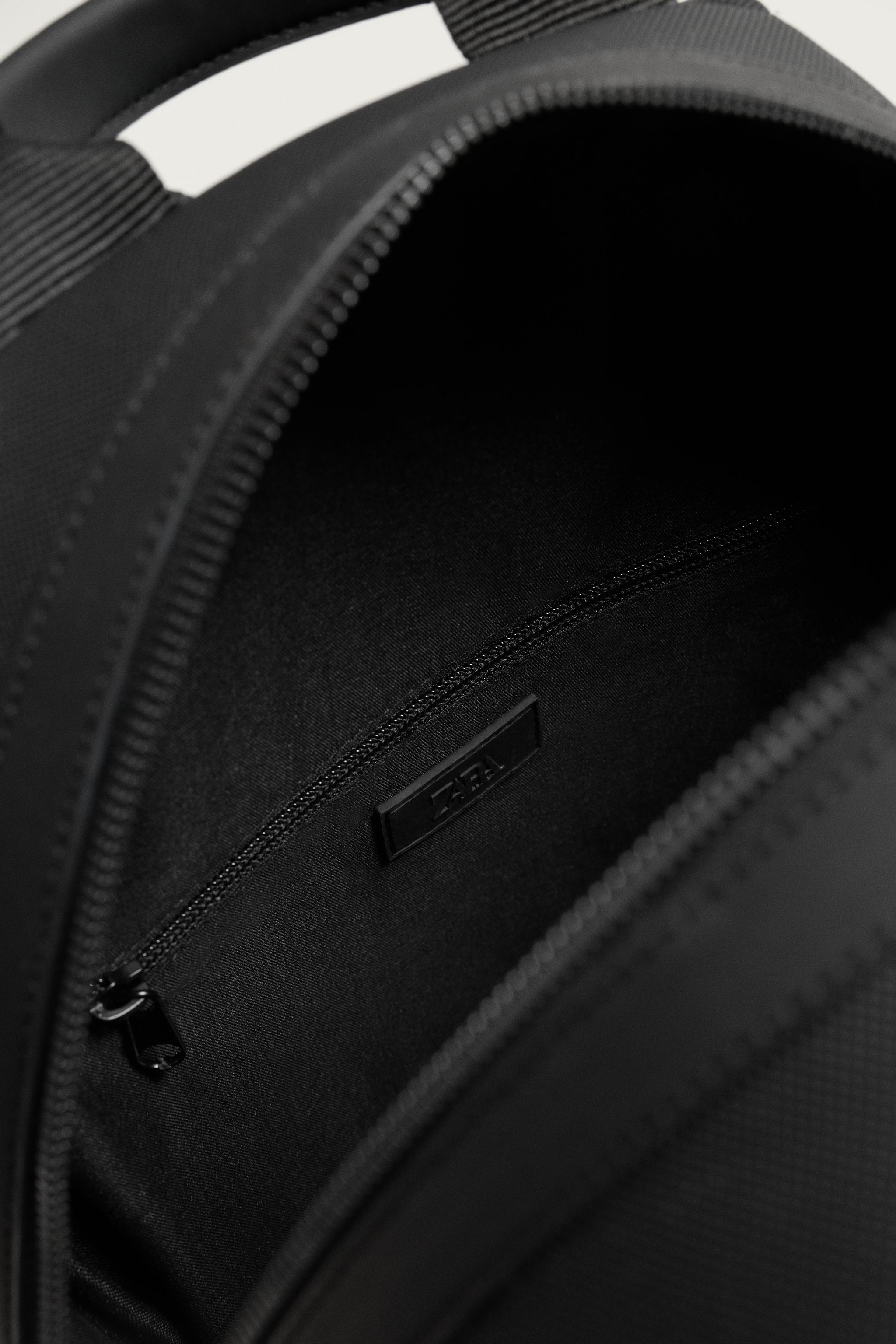 RUBBERIZED TEXTURE BACKPACK - Black | ZARA United States