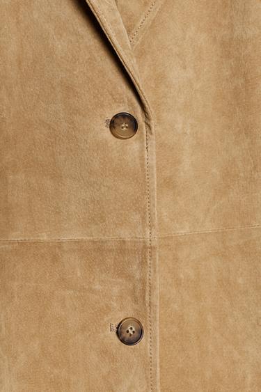 SUEDE LEATHER COAT ZW COLLECTION LIMITED EDITION - Beige by Zara - Image 4