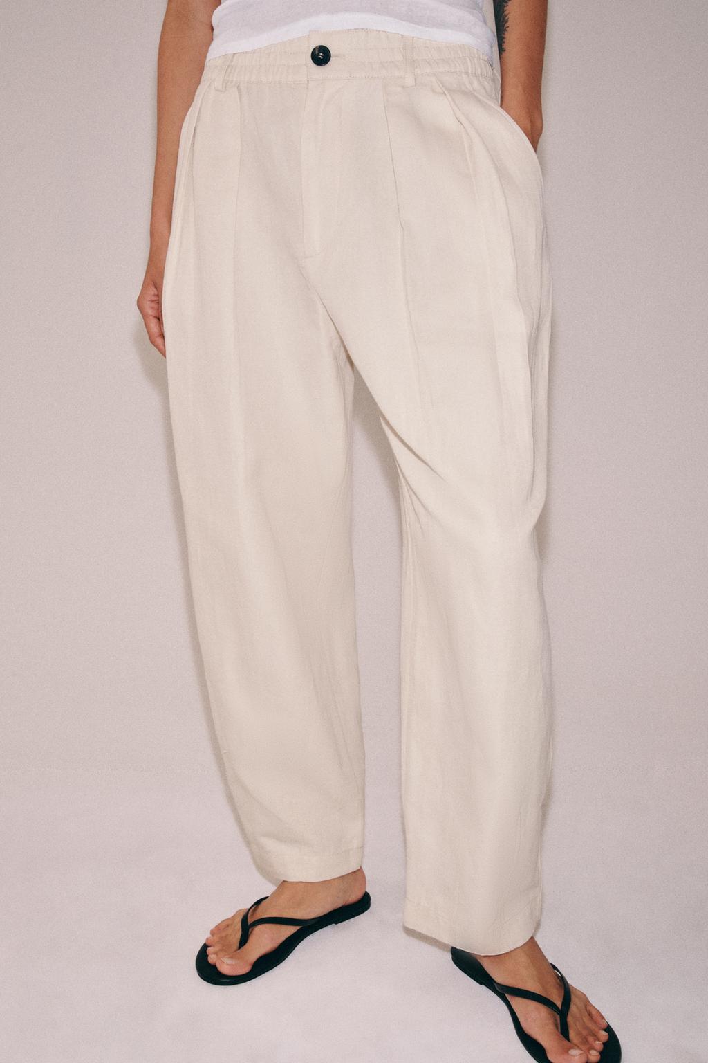 LINEN PLEATED PANTS ZW COLLECTION