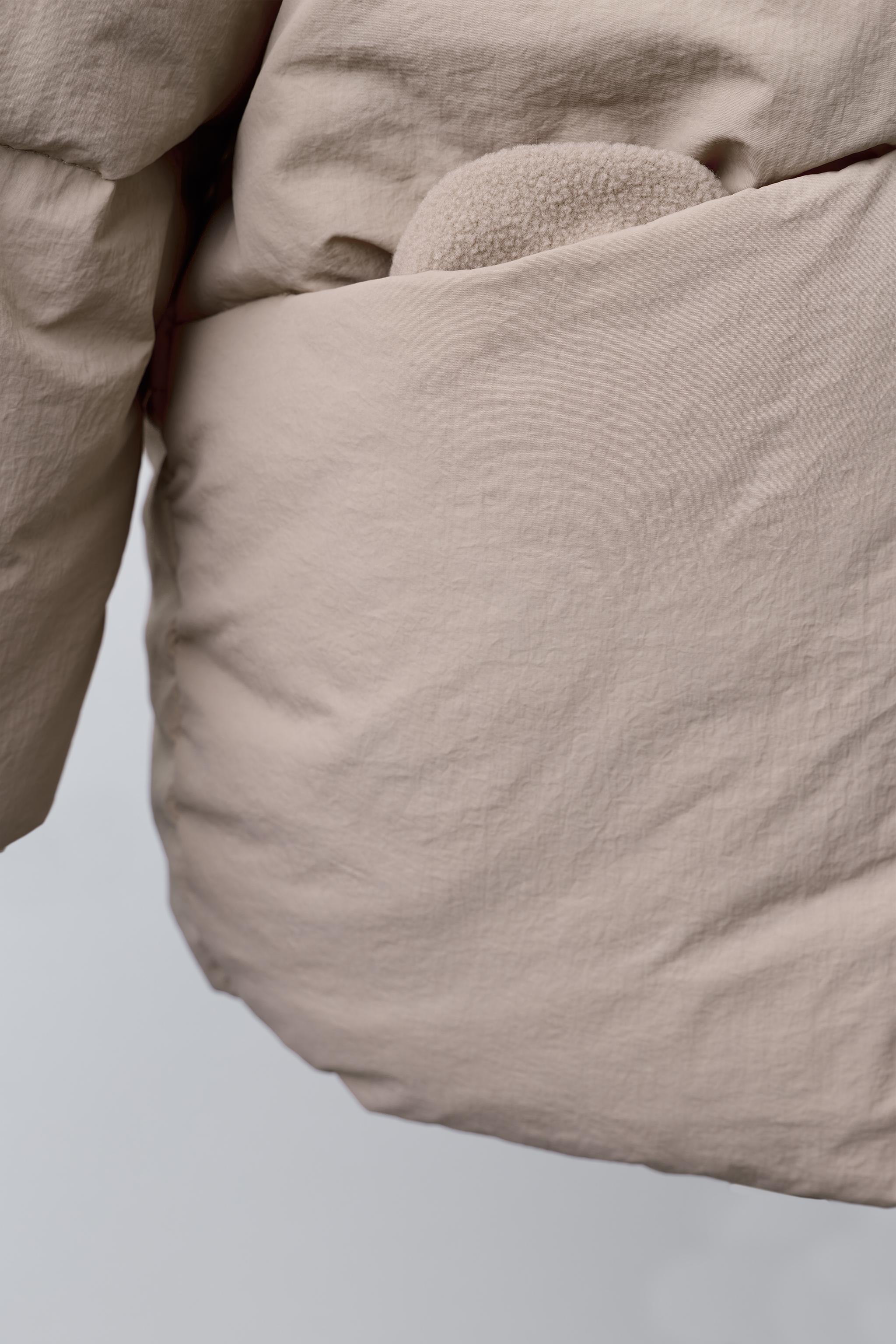 WATER-REPELLENT FEATHER DOWN PUFFER COAT WITH REMOVABLE FAUX FUR HOODIE