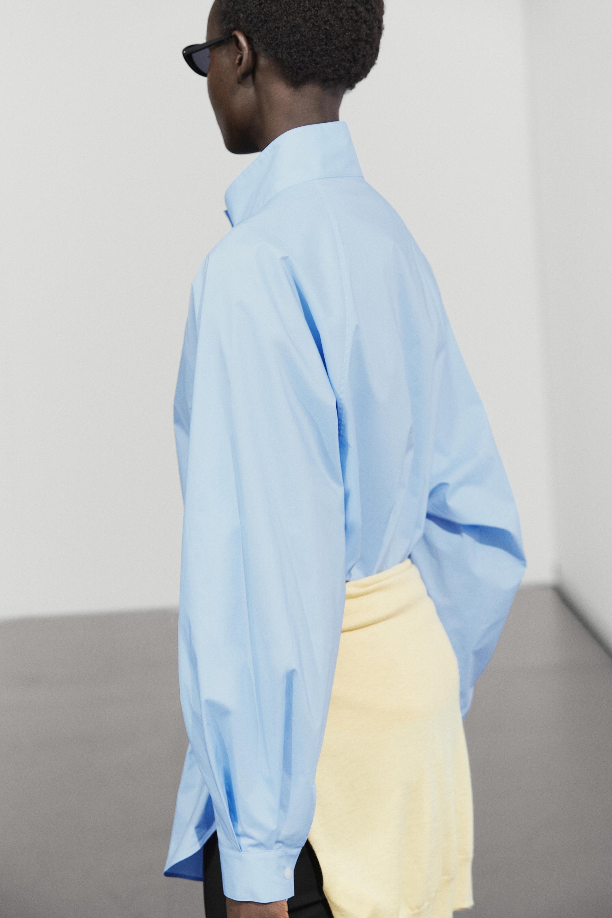 Chemise en popeline avec col fantaisie