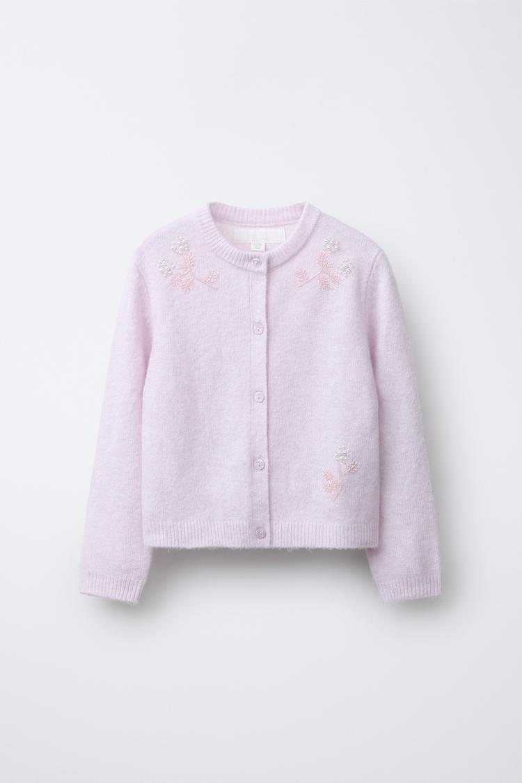 BEADED KNIT CARDIGAN Light lilac ZARA India