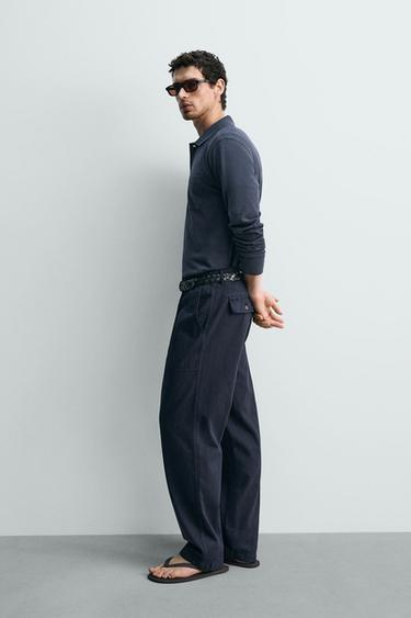 PANTALON STRAIGHT FIT DÉLAVÉ - Bleu de Zara - Image 3