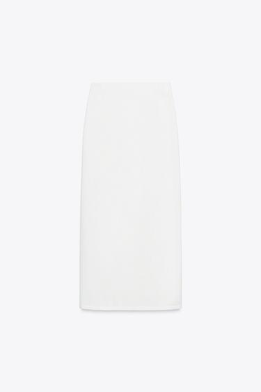 CUT-OUT KNIT MIDI SKIRT - Mid-ecru by Zara - Image 6