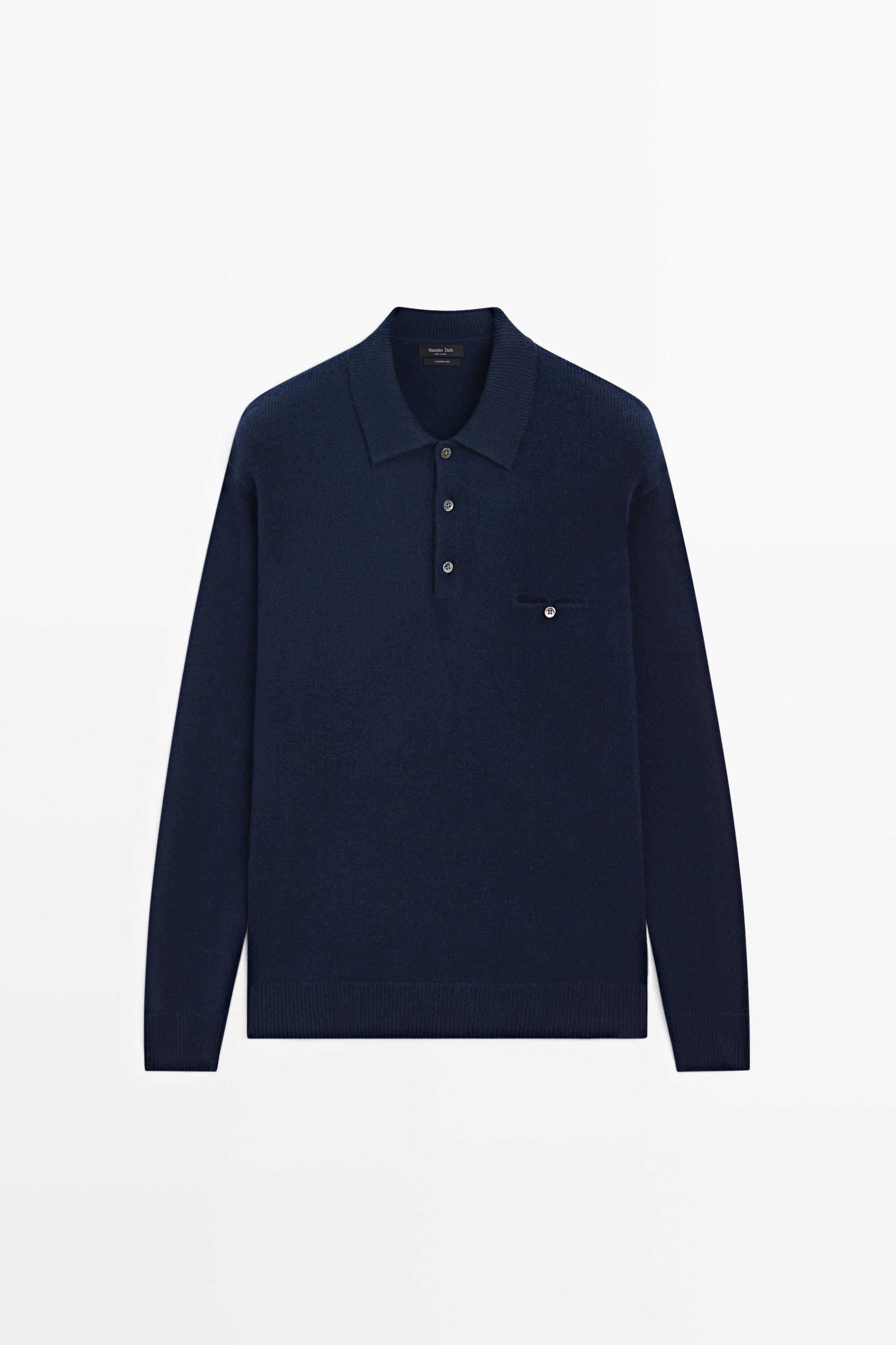 Pull polo en maille détail poche