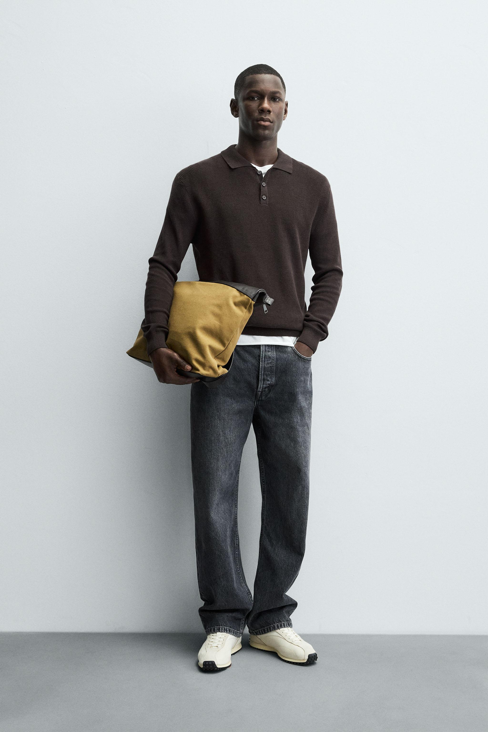 PEARLESCENT KNIT POLO SHIRT - Navy blue | ZARA United States PEARLESCENT KNIT POLO SHIRT - Navy blue | ZARA United States