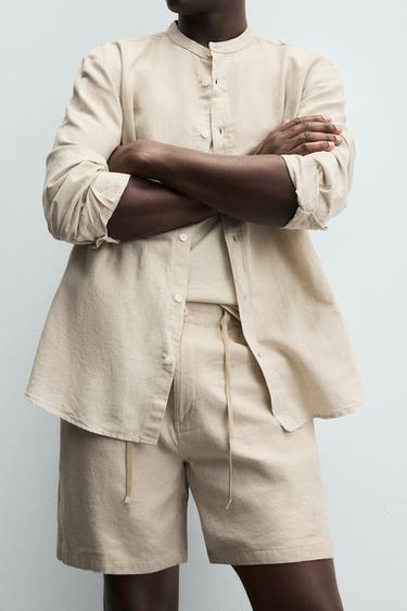 COTTON - LINEN SHIRT - Light beige by Zara