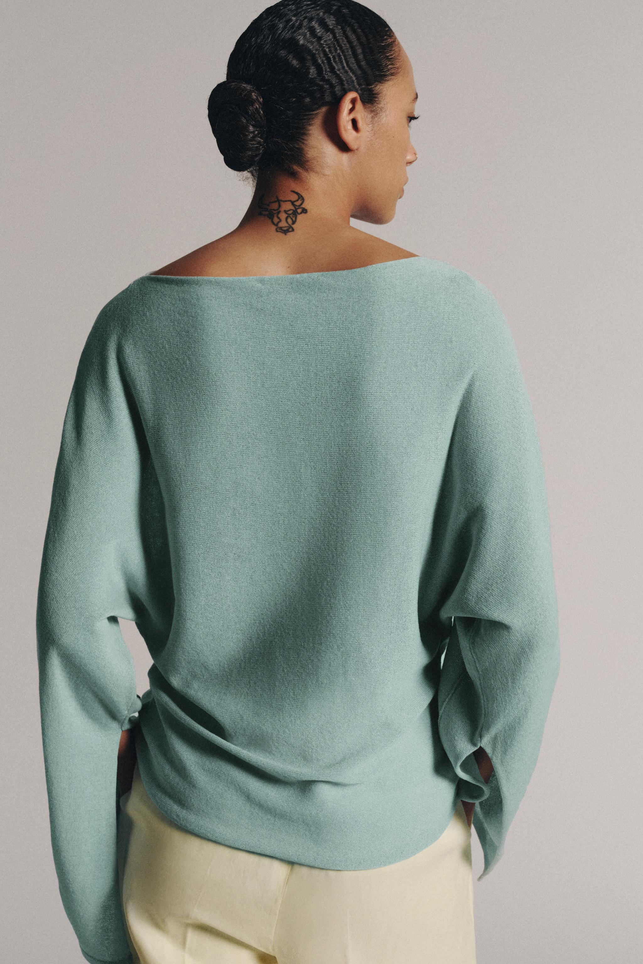 Женские свитеры Zara KNIT JUMPER WITH SLIT SLEEVES — фото 3
