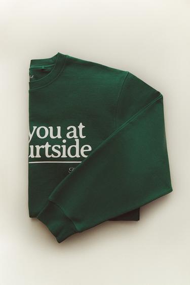 COTTON TENNIS SWEATSHIRT - Green by Zara