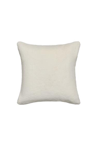 Zara FAUX FUR THROW PILLOW COVER - Oyster-white