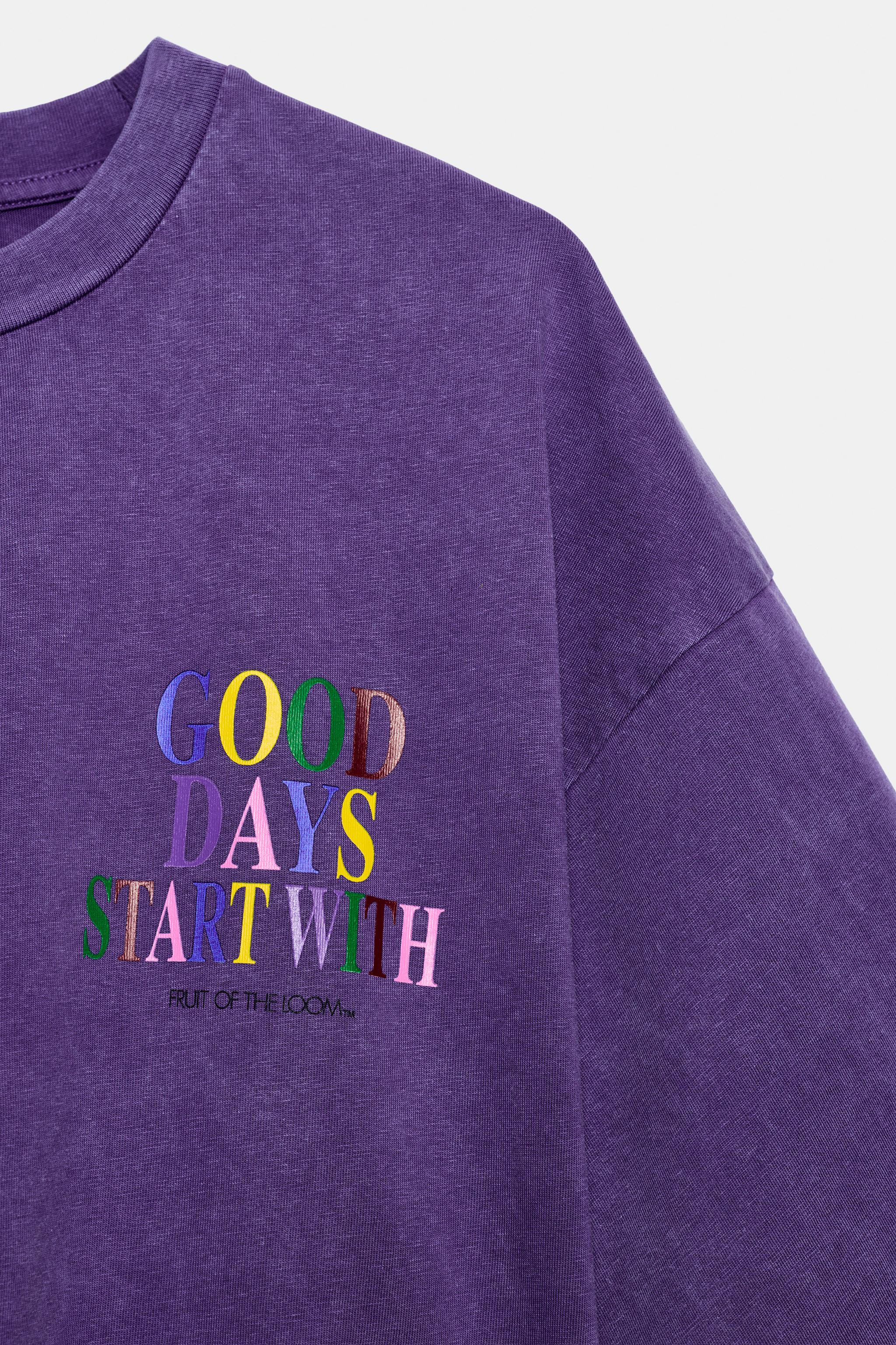 Zara FRUIT OF THE LOOM™ YIKAMA EFEKTLİ T-SHIRT görsel 5