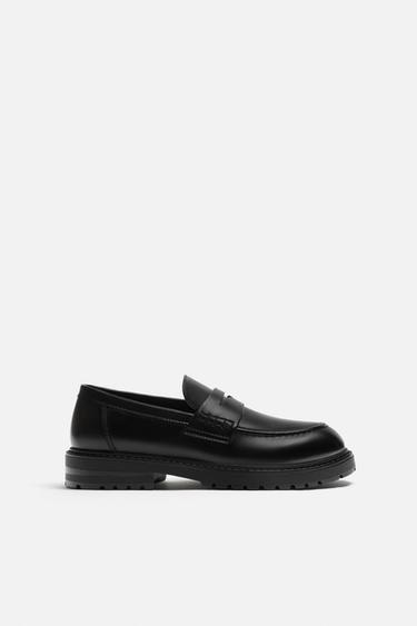 Zara DRESS PENNY LOAFERS - Black