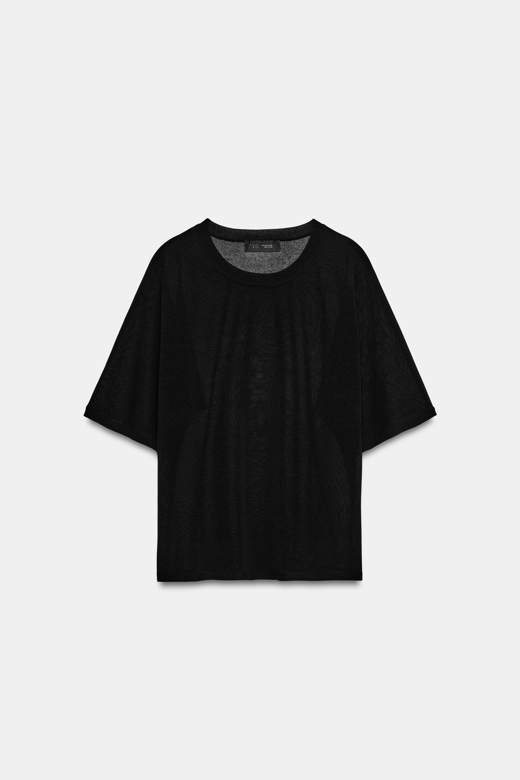 FINE KNIT SHORT SLEEVE TOP