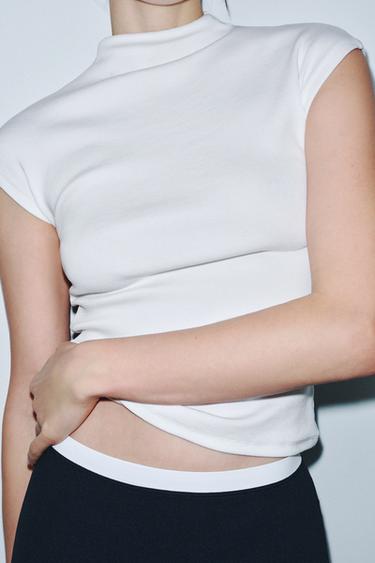 TOP COL MONTANT - Blanc de Zara - Image 1