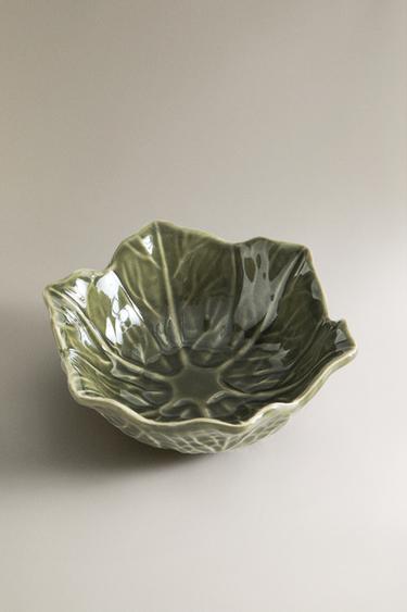 CABBAGE STONEWARE BOWL - Green by Zara - Image 1