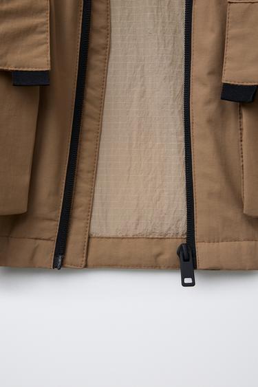 PARKA À CAPUCHE ET POCHES - Camel moyen de Zara - Image 4