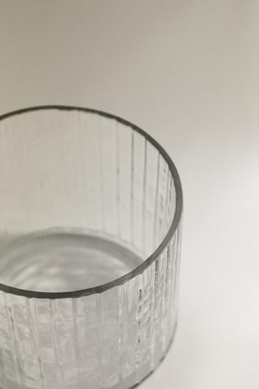 POT DE SALLE DE BAIN VERRE RELIEF ET MÉTAL - Transparent de Zara - Image 2