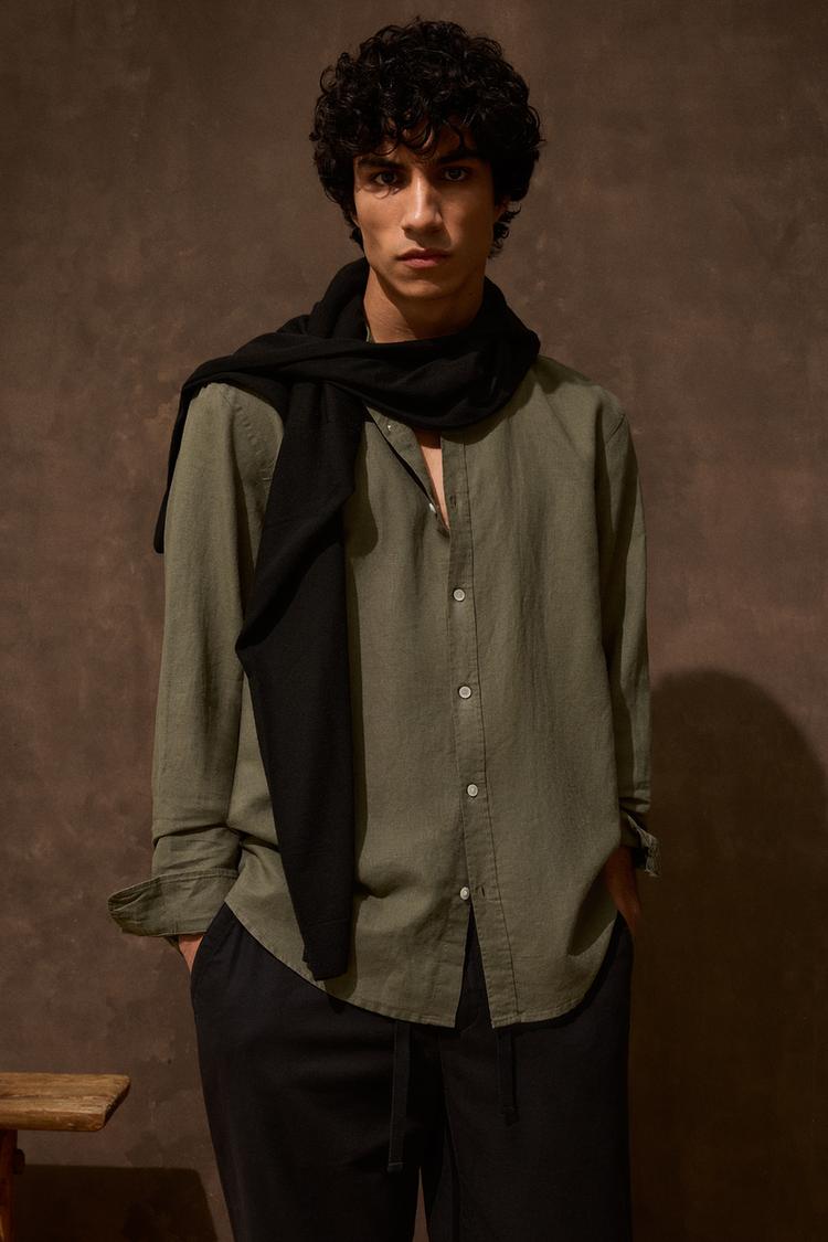 Camisa de lino y algodón de corte relajado 3
